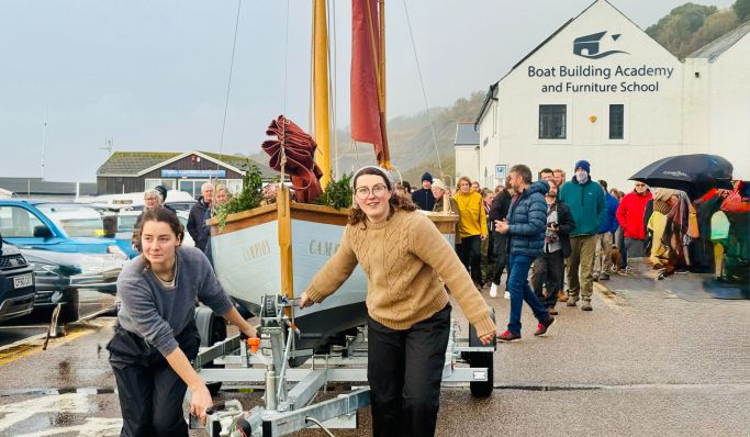 Boat Building Academy hosts 55th ceremonial launch into Lyme Regis harbour