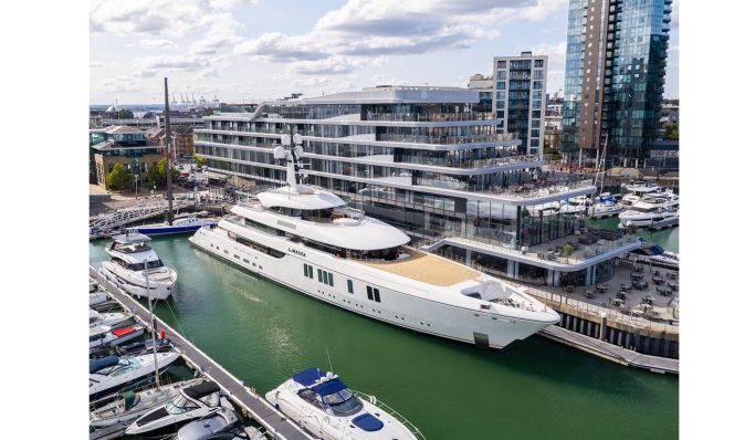 73m superyacht Lunasea makes history as largest yacht to visit Ocean Village Marina
