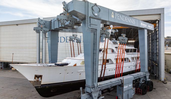 Motor Yacht Gin Tonic Arrives at Pendennis for Major Refit Programme