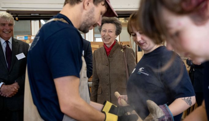 The Princess Royal visits the Boat Building Academy in Lyme Regis