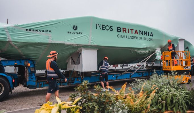 Pivotal moment for INEOS Britannia as AC75 arrives in Barcelona