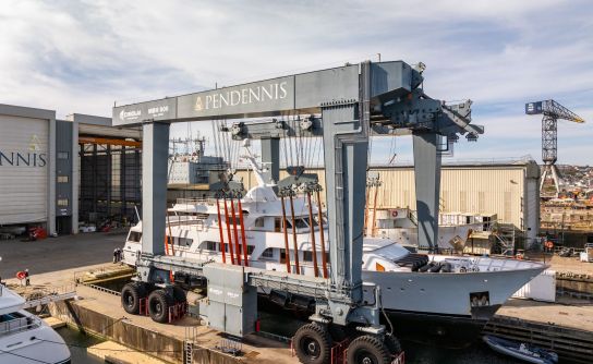 Motor Yacht Gin Tonic Arrives at Pendennis for Major Refit Programme
