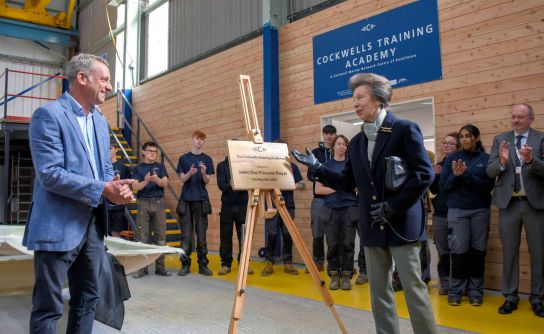 HRH The Princess Royal Opens Cockwells’ Training Academy and Launches New Hardy 45 European in Cornish Waters
